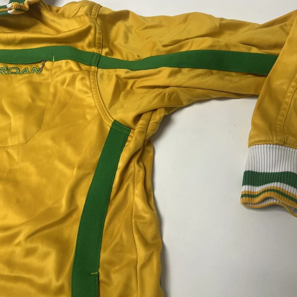 Nike Air Jordan Full Zip Long Sleeve Track Jacket Yellow with Green Men's Sz XXL